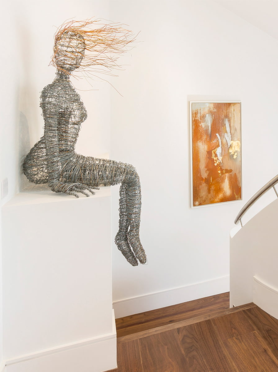 Sunlight Mews townhouse in Fulham by Verve Properties with Rachel Ducker Wire sculpture of woman